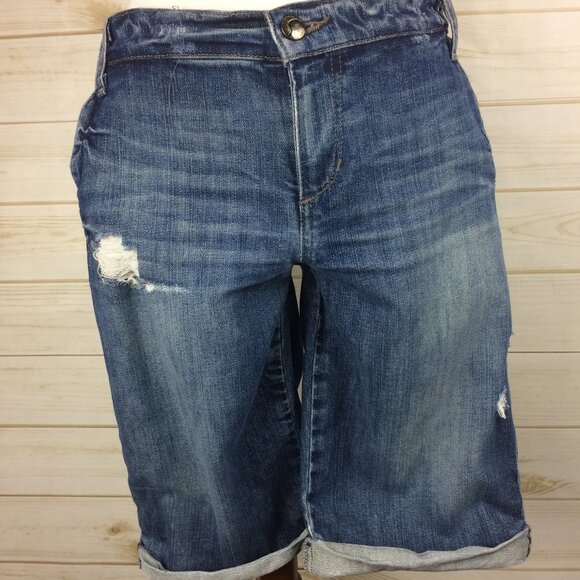 Joe's Destroyed Rolled Jean Bermuda shorts Klum wash Size W28 - Picture 3 of 14